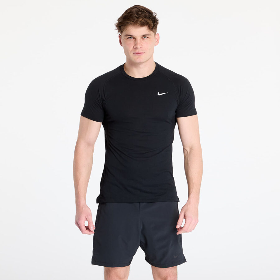 Póló Nike Flex Rep Men's Dri-FIT Short-Sleeve Fitness Top Black/ White M-alacsony-ár