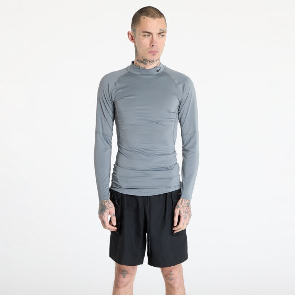 Póló Nike Pro Men's Dri-FIT Fitness Mock-Neck Long-Sleeve Top Smoke Grey/ Black M-alacsony-ár