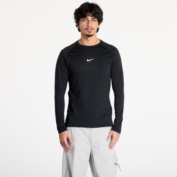 Póló Nike Pro Warm Men's Long-Sleeve Top Black/ White L-alacsony-ár