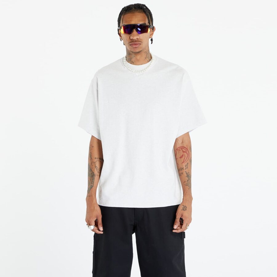 Póló Nike Solo Swoosh Men's Short-Sleeve Heavyweight Top Birch Heather/ White S-alacsony-ár