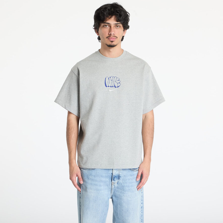 Póló Nike Solo Swoosh Men's T-Shirt Dk Grey Heather/ Sail S-alacsony-ár
