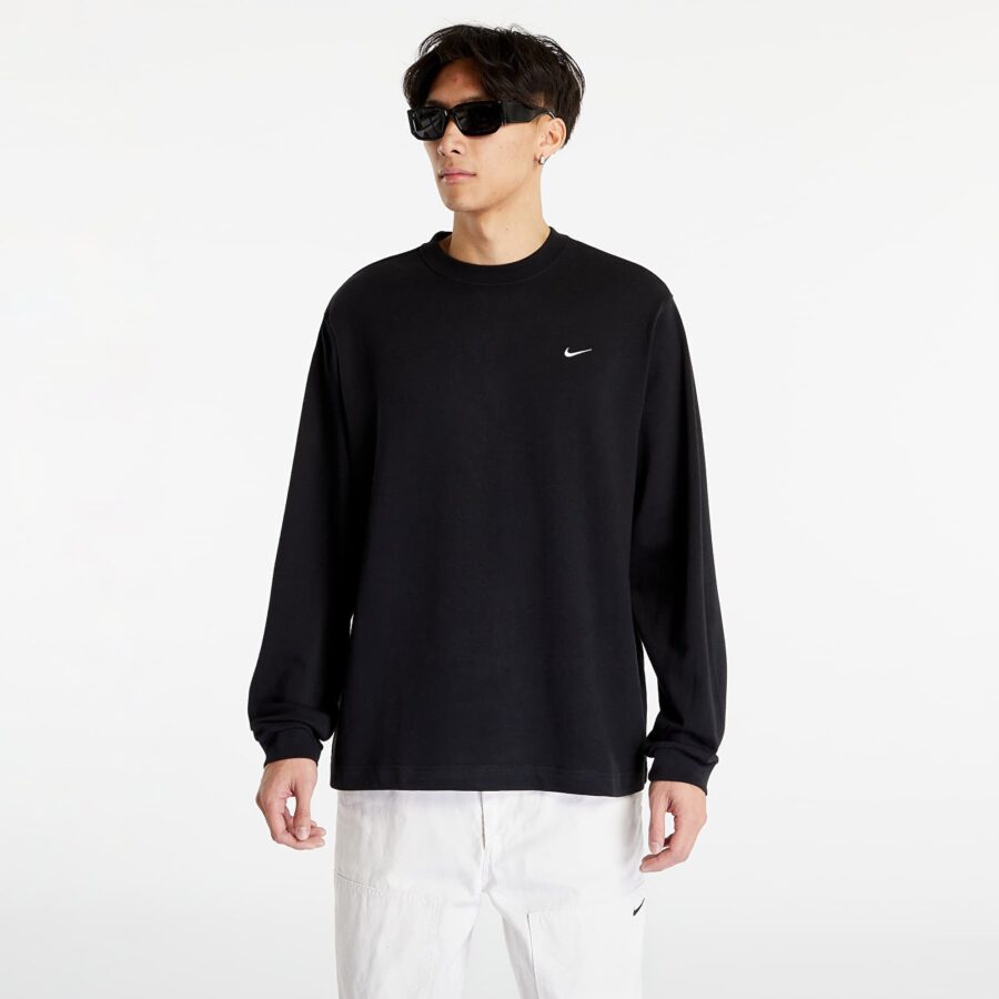 Póló Nike Solo Swoosh Unisex Long-Sleeve Top Black/ White L-alacsony-ár
