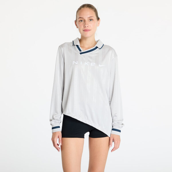 Póló Nike Sportswear Collection Women's Dri-FIT Jacquard Long-Sleeve Jersey Top Lt Iron Ore/ Flax/ White XS-alacsony-ár