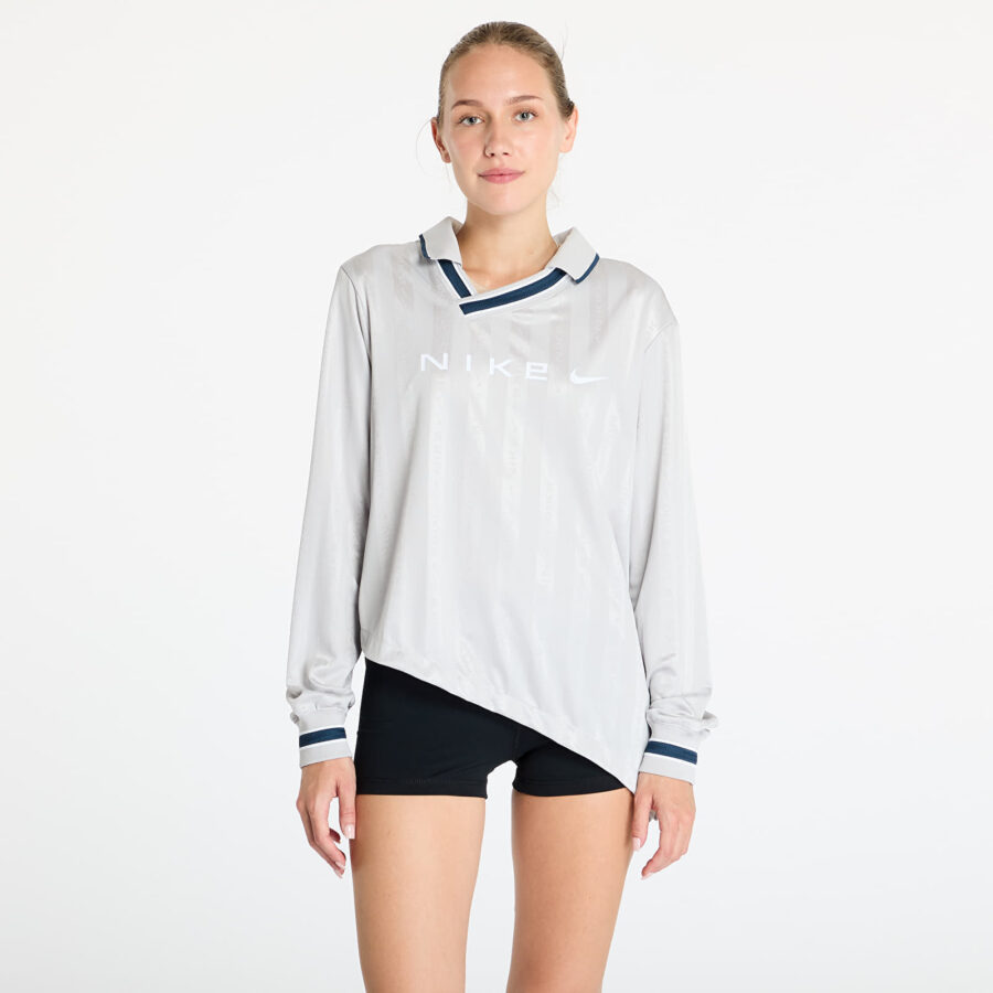 Póló Nike Sportswear Collection Women's Dri-FIT Jacquard Long-Sleeve Jersey Top Lt Iron Ore/ Flax/ White XS-alacsony-ár