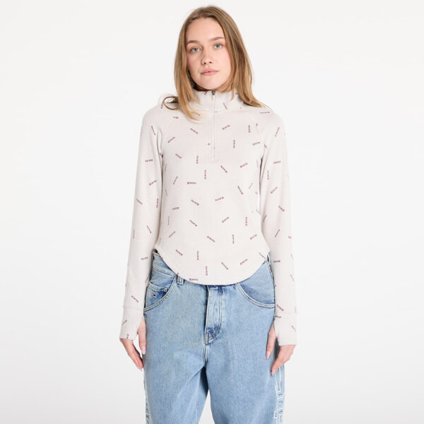 Póló Nike Sportswear Collection Women's Logo Half-Zip Long-Sleeve Top Lt Orewood Brn/ Red Sepia/ Lt Orewood Brn S-alacsony-ár
