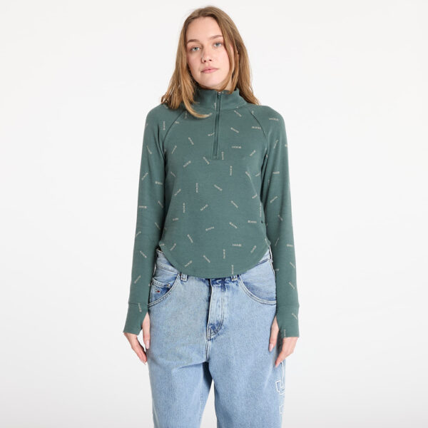 Póló Nike Sportswear Women's Slim 1/2-Zip Long-Sleeve Logo Top Vintage Green/ Light Army/ Vintage Green S-alacsony-ár