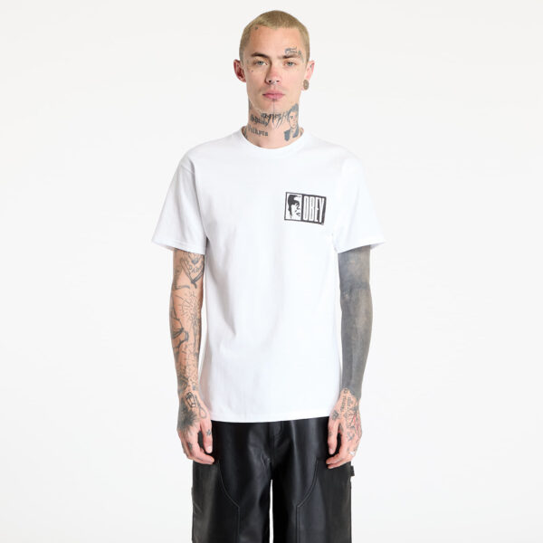 Póló OBEY Half Icon T-Shirt White S-alacsony-ár