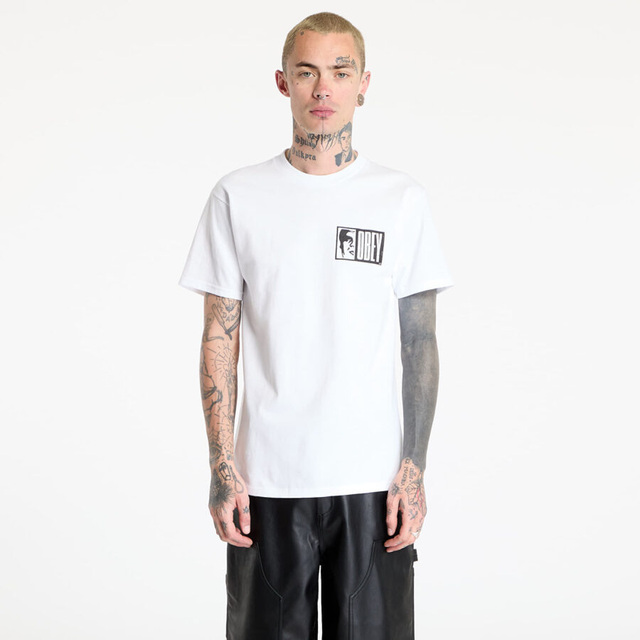 Póló OBEY Half Icon T-Shirt White S-alacsony-ár