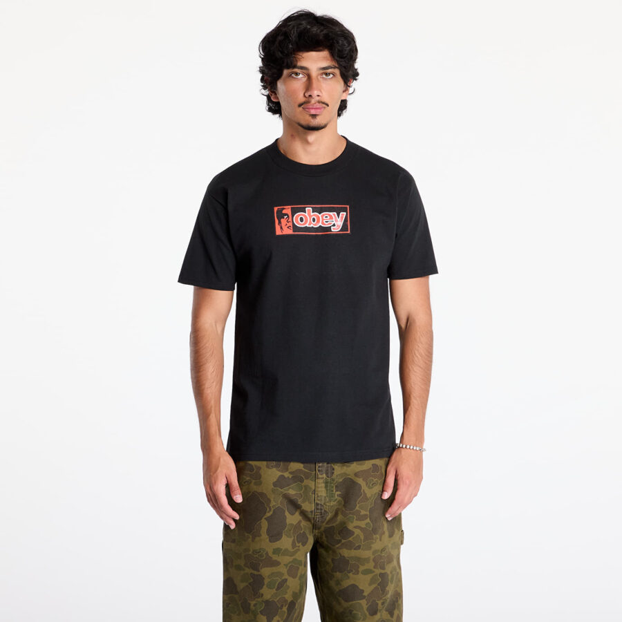 Póló OBEY Obey Half Icon T-Shirt Black S-alacsony-ár