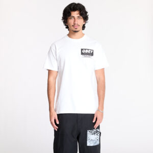 Póló OBEY Obey Records T-Shirt White S-alacsony-ár
