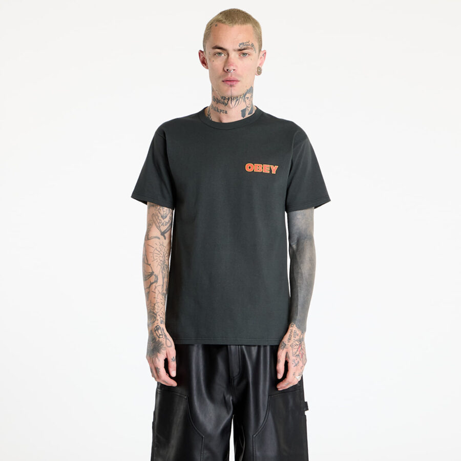 Póló OBEY Star T-Shirt Vintage Black S-alacsony-ár