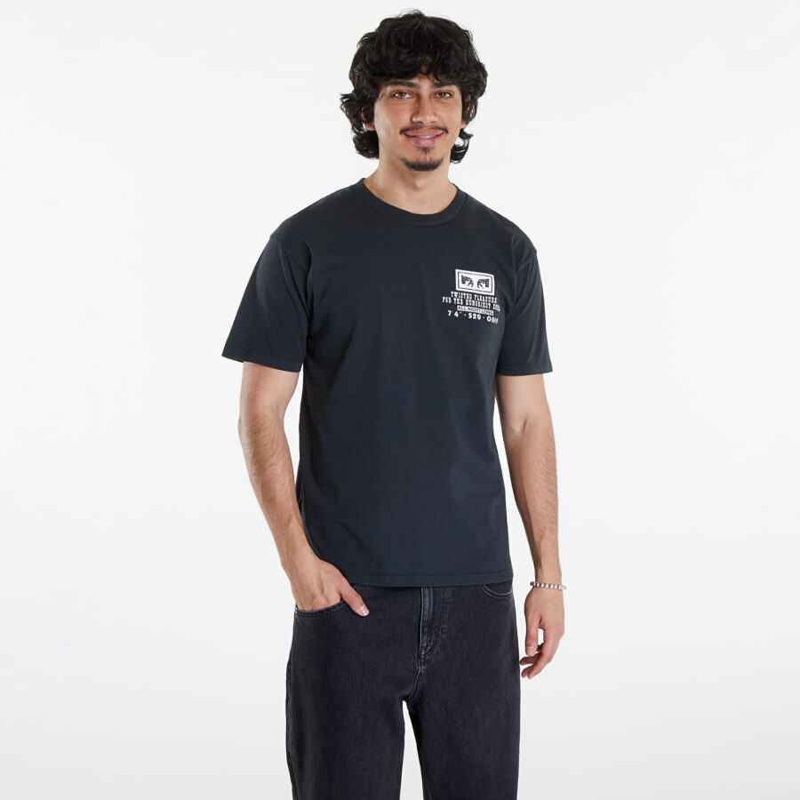 Póló OBEY Twisted Pleasure T-Shirt Pigment Vintage Black M-alacsony-ár