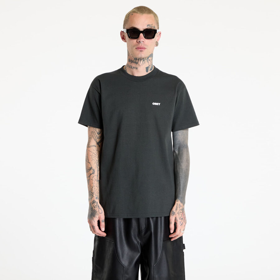 Póló OBEY Visual Studies T-Shirt Vintage Black S-alacsony-ár