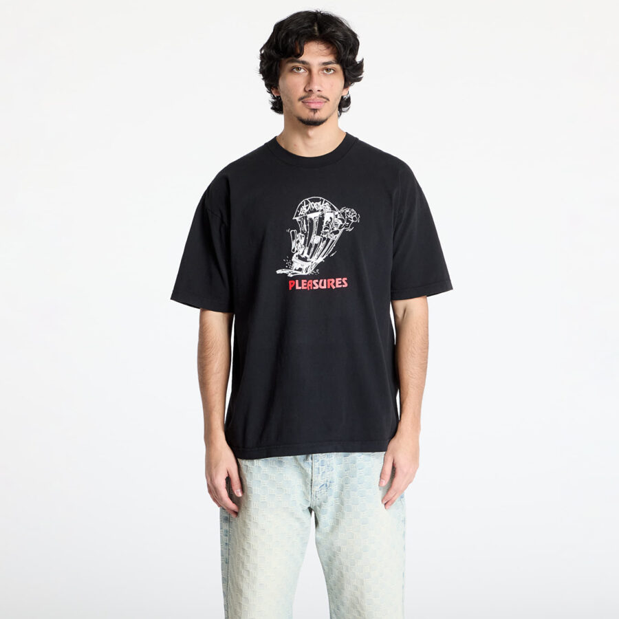 Póló PLEASURES 9Th Street T-Shirt Black S-alacsony-ár