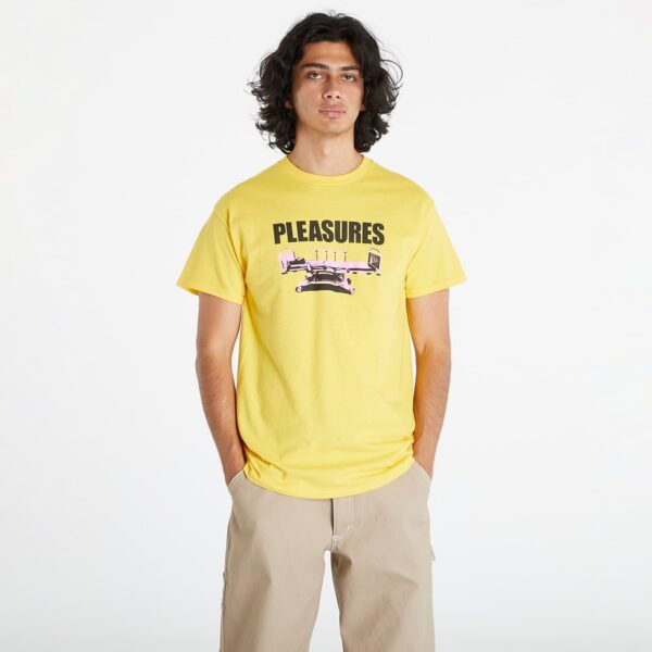 Póló PLEASURES Bed T-Shirt Yellow S-alacsony-ár