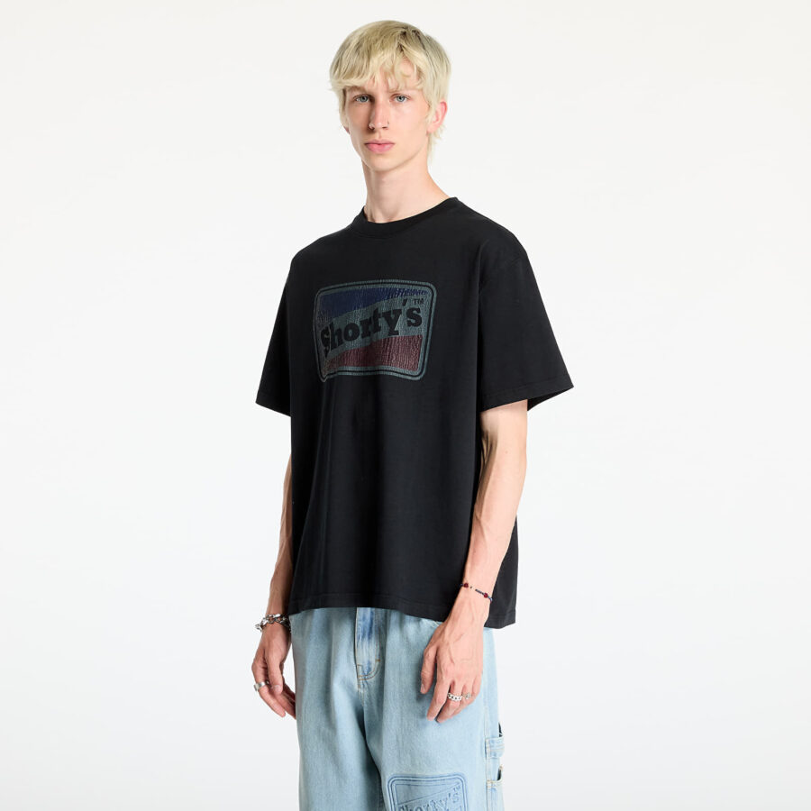 Póló PLEASURES Box Logo Heavyweight T-Shirt Black S-alacsony-ár