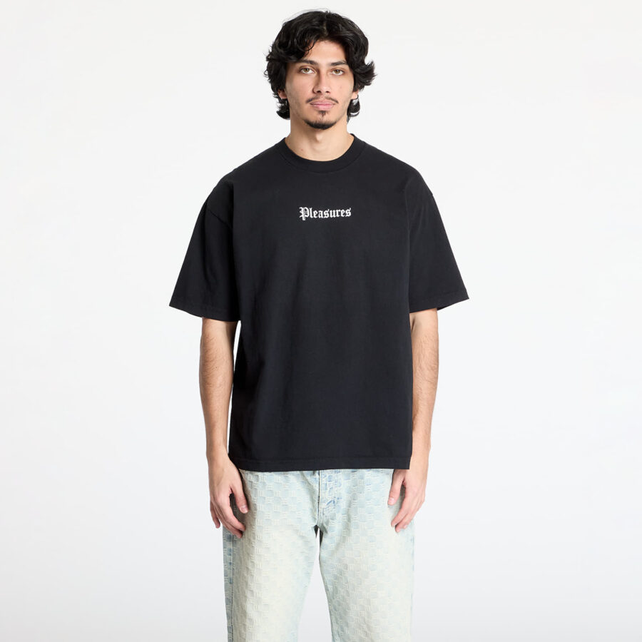 Póló PLEASURES Burn Again T-Shirt Black S-alacsony-ár