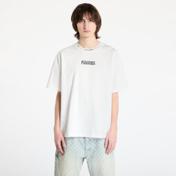 Póló PLEASURES Cut Here Heavyweight T-Shirt White S-alacsony-ár