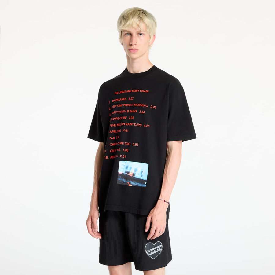 Póló PLEASURES Darklands T-Shirt Black M-alacsony-ár