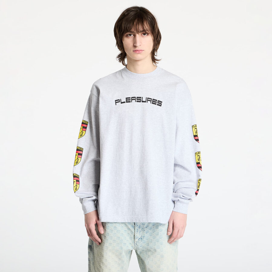 Póló PLEASURES Fast Life Long Sleeve Ash Grey M-alacsony-ár
