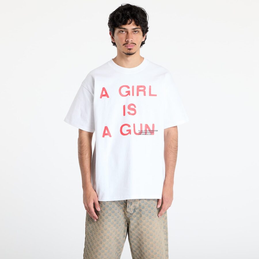 Póló PLEASURES Girl Is A Gun T-Shirt White S-alacsony-ár