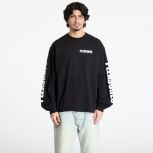 Póló PLEASURES Impact Staff Long Sleeve T-Shirt Black M-alacsony-ár