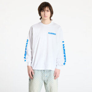 Póló PLEASURES Impact Staff Long Sleeve T-Shirt White S-alacsony-ár
