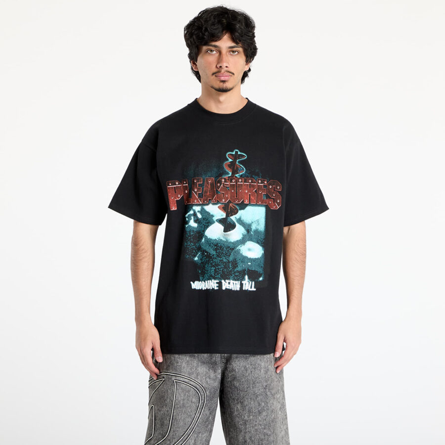 Póló PLEASURES Migraine T-Shirt Black Edge S-alacsony-ár
