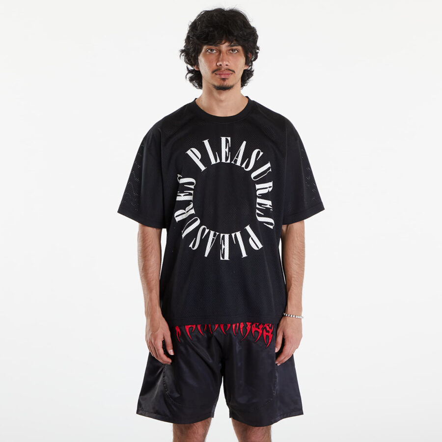 Póló PLEASURES Motive Mesh Shirt Black S-alacsony-ár
