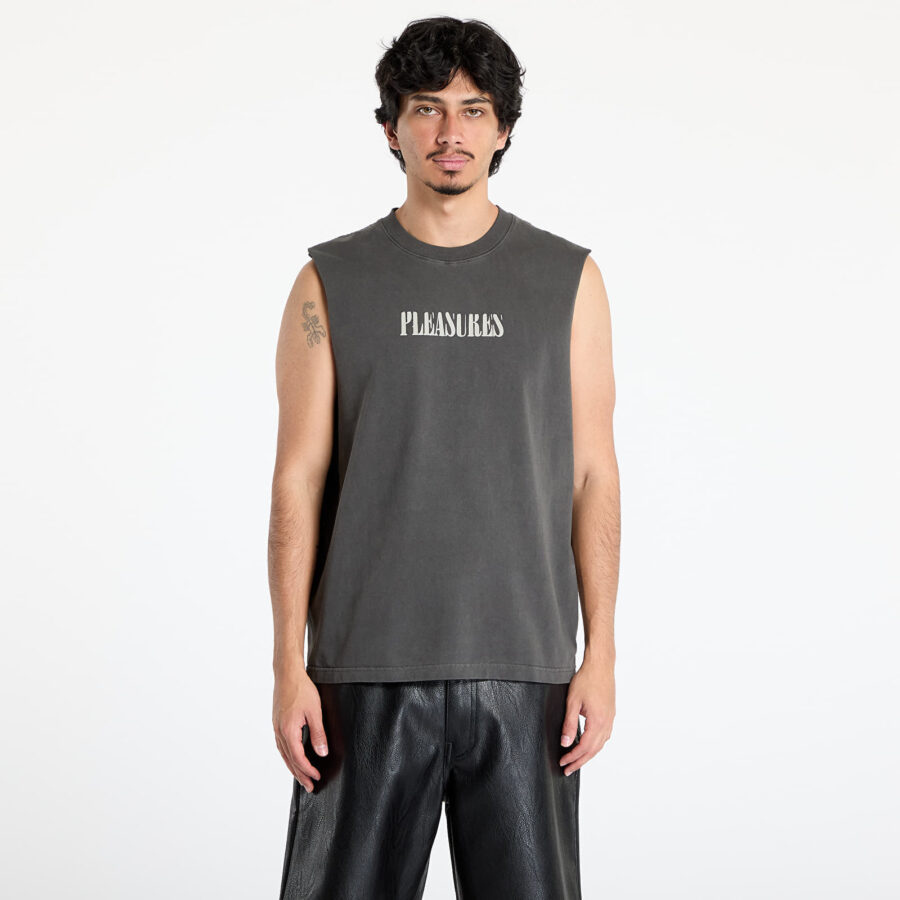 Póló PLEASURES Onyx Sleeveless Shirt Faded Black S-alacsony-ár