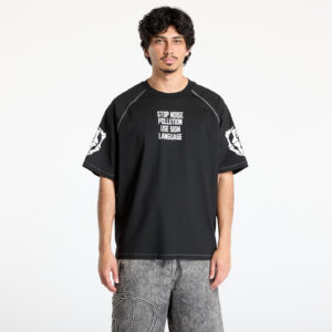 Póló PLEASURES Pollution Boxy Raglan Black S-alacsony-ár