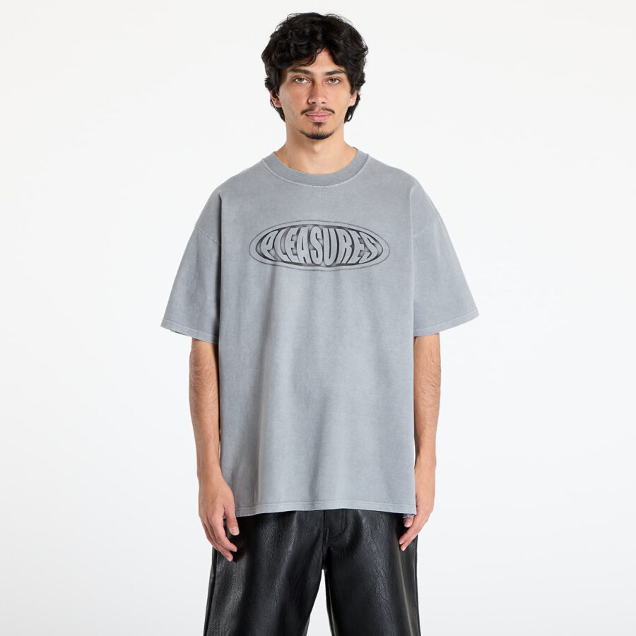Póló PLEASURES Sandblast T-Shirt Dark Silver S-alacsony-ár