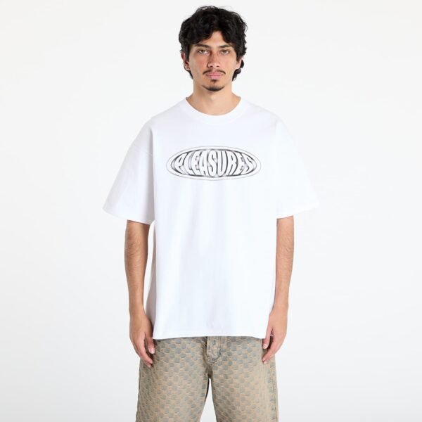 Póló PLEASURES Sandblast T-Shirt White S-alacsony-ár