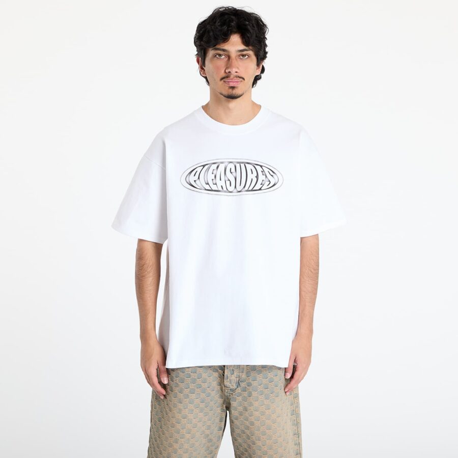 Póló PLEASURES Sandblast T-Shirt White S-alacsony-ár
