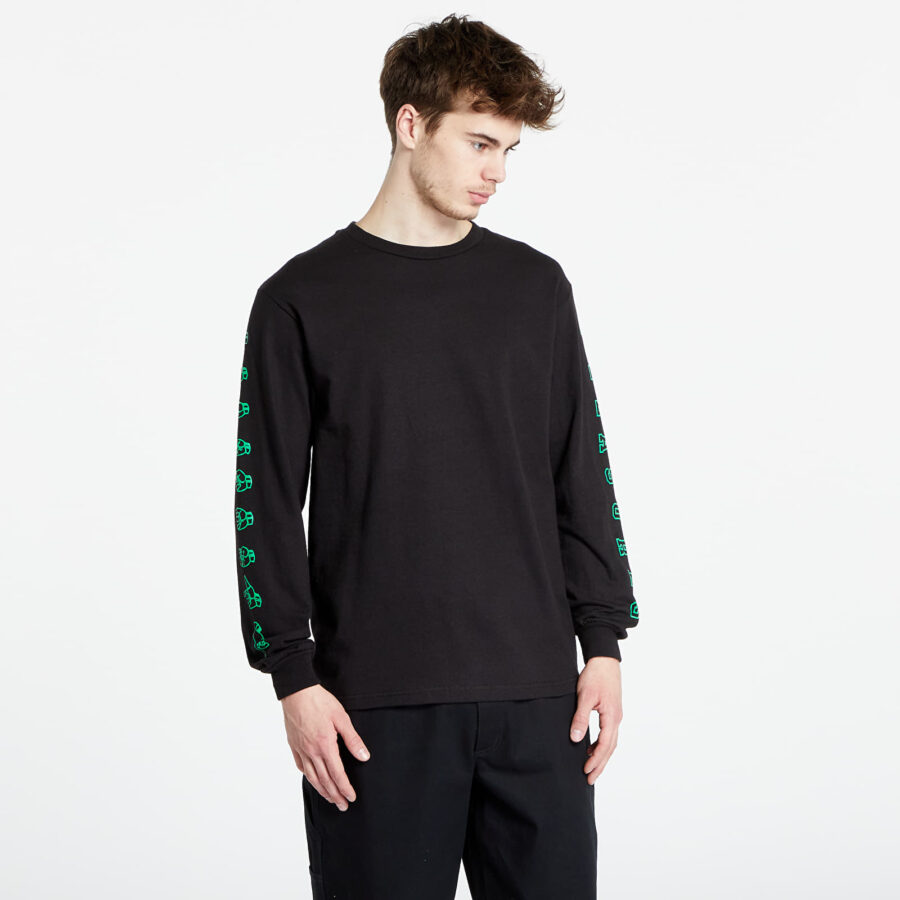 Póló PLEASURES Sign Long Sleeve T-Shirt Black S-alacsony-ár