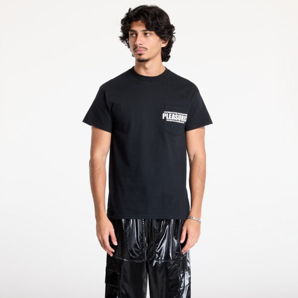 Póló PLEASURES Staff Pocket T-Shirt Black S-alacsony-ár