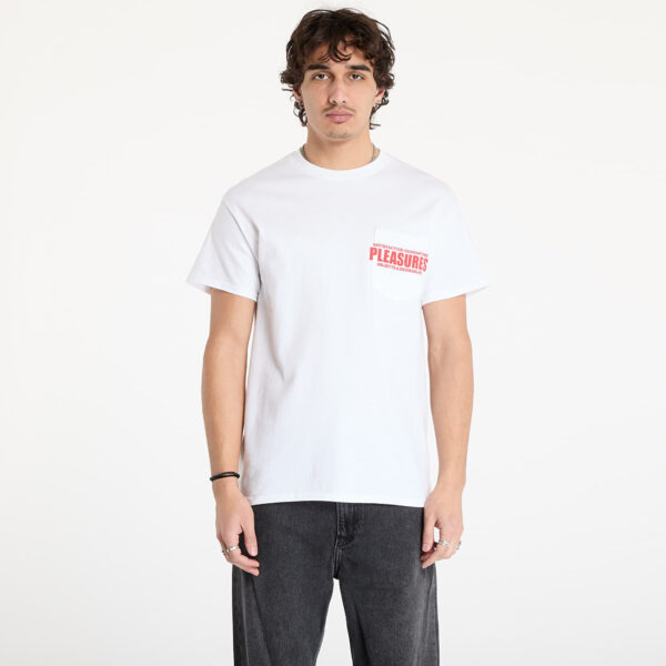 Póló PLEASURES Staff Pocket T-Shirt White S-alacsony-ár