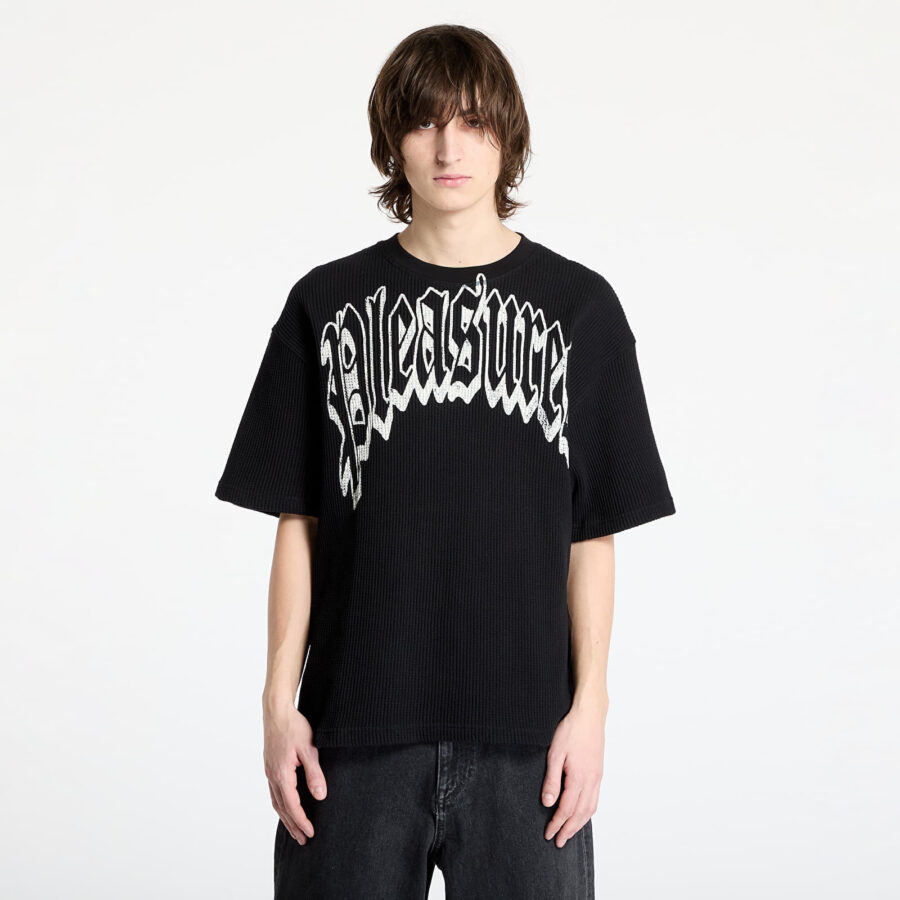 Póló PLEASURES Twitch Waffle T-Shirt Black M-alacsony-ár