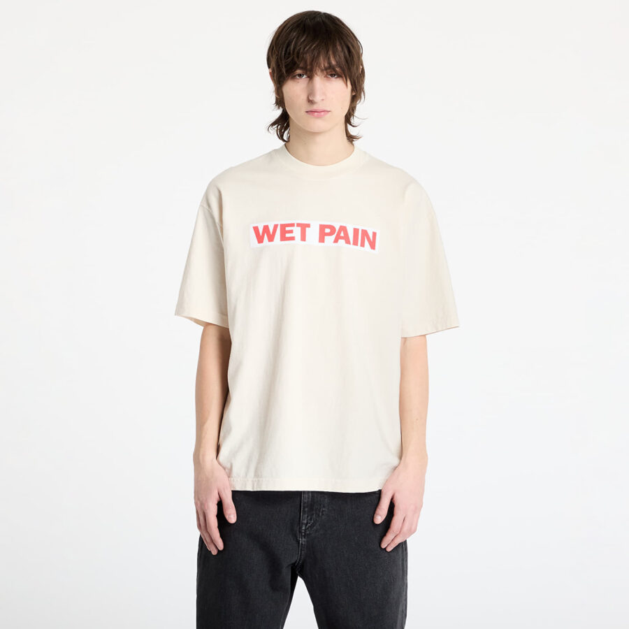 Póló PLEASURES Wet Pain T-Shirt Cream S-alacsony-ár