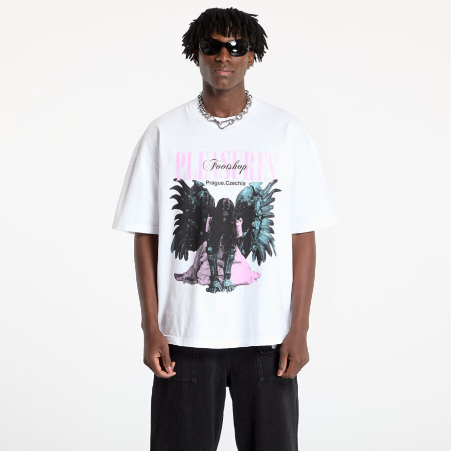 Póló PLEASURES x FTSHP Angel T-Shirt UNISEX White S-alacsony-ár