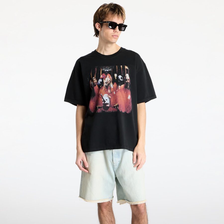 Póló PLEASURES x Slipknot Self Titled Heavyweight Shirt Black M-alacsony-ár