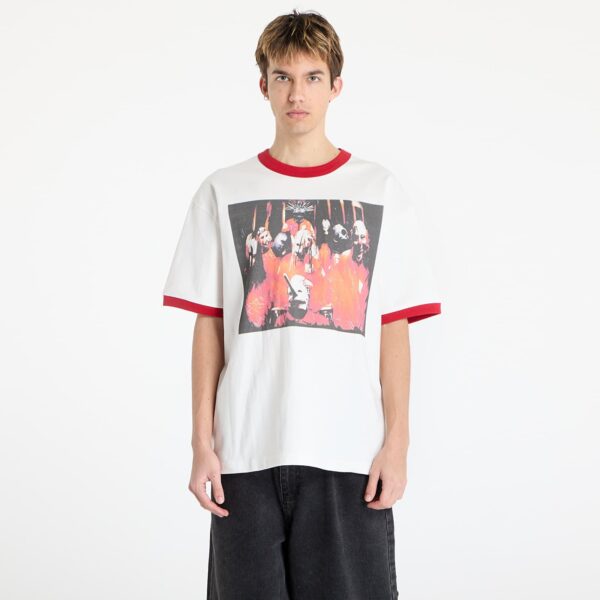 Póló PLEASURES x Slipknot Self Titled Ringer Shirt White S-alacsony-ár