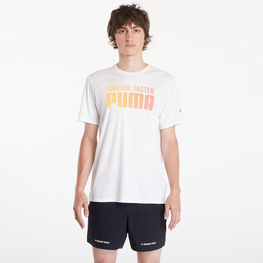 Póló PUMA Run Favorties Forever Faster Tee M White L-alacsony-ár
