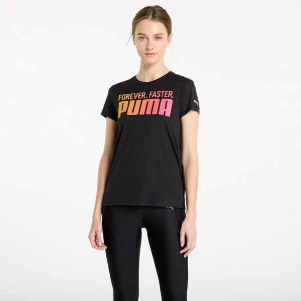 Póló PUMA Run Favroites Forever Faster Graphic Tee Black S-alacsony-ár