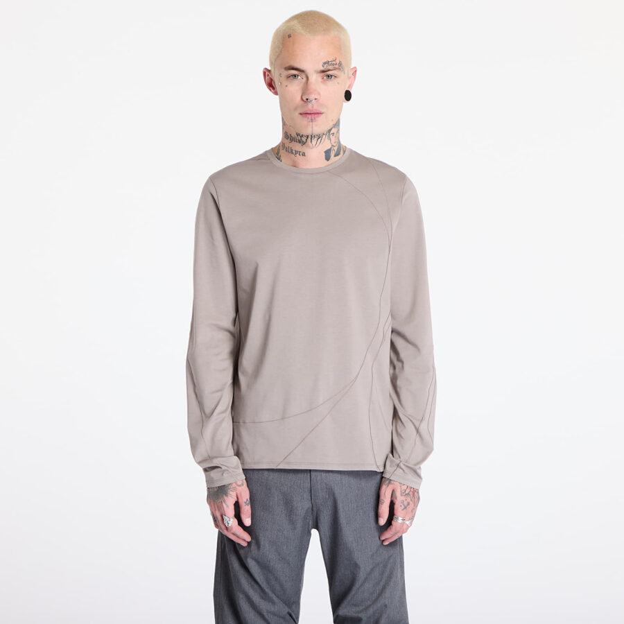 Póló Post Archive Faction (PAF) 7.0 Long Sleeve Center T-Shirt UNISEX Warm Grey M-alacsony-ár