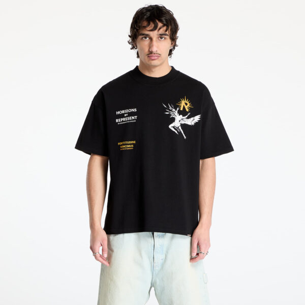 Póló REPRESENT Icarus T-Shirt Jet Black L-alacsony-ár