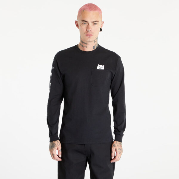Póló RIPNDIP Lord Nermal Long Sleeve Tee Black S-alacsony-ár