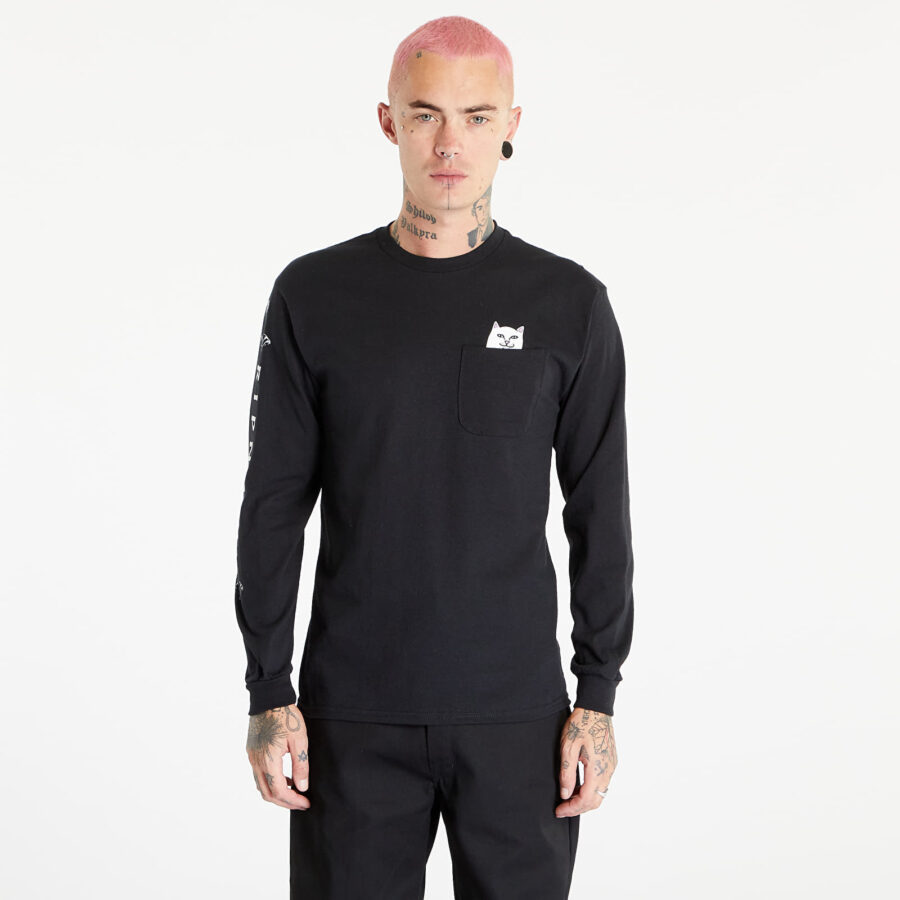 Póló RIPNDIP Lord Nermal Long Sleeve Tee Black S-alacsony-ár