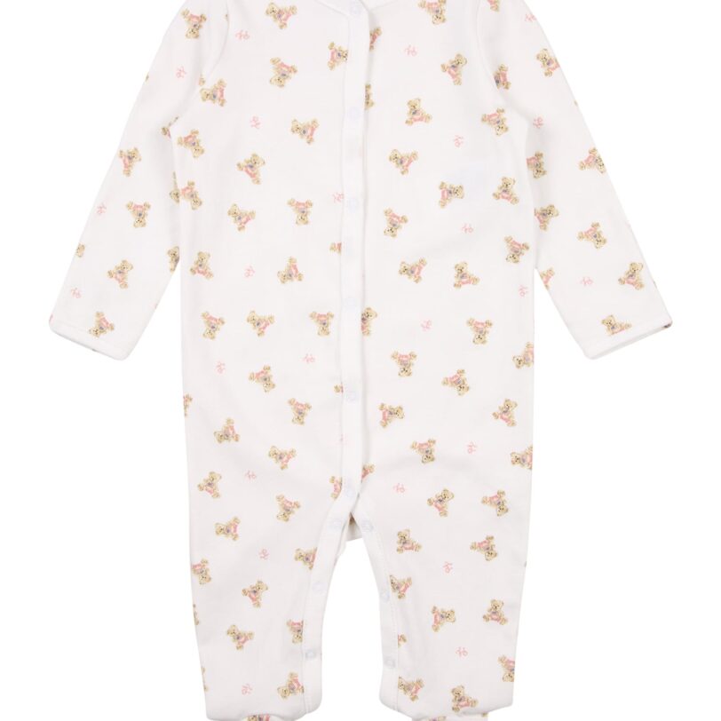 Polo Ralph Lauren Kezeslábasok 'BEAR'  világosbarna / rózsaszín / fehér-hu