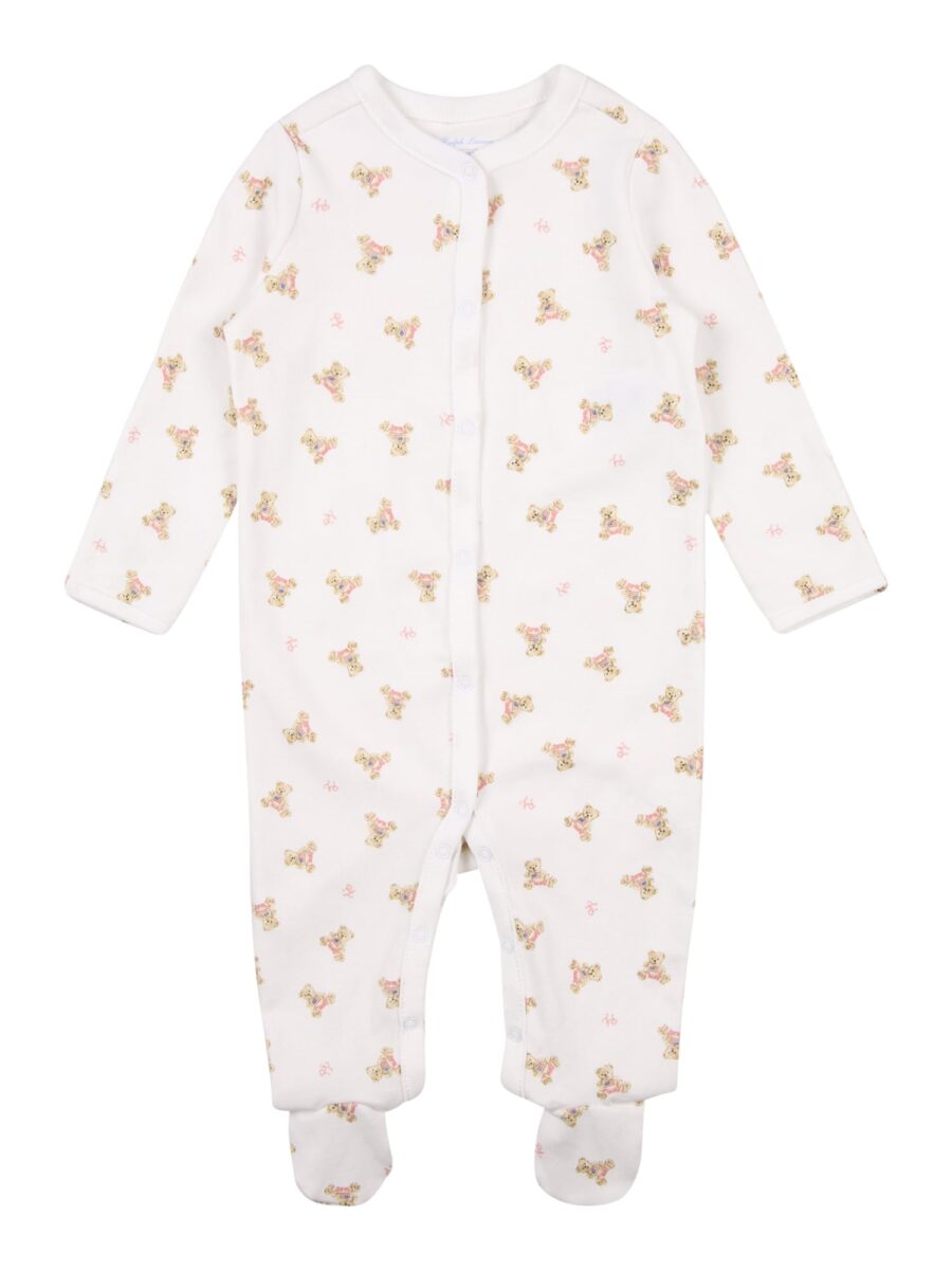 Polo Ralph Lauren Kezeslábasok 'BEAR'  világosbarna / rózsaszín / fehér-hu